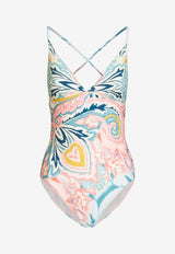 Etro Paisley Sunburst One-Piece Swimsuit Multicolor 19615-4548 0260