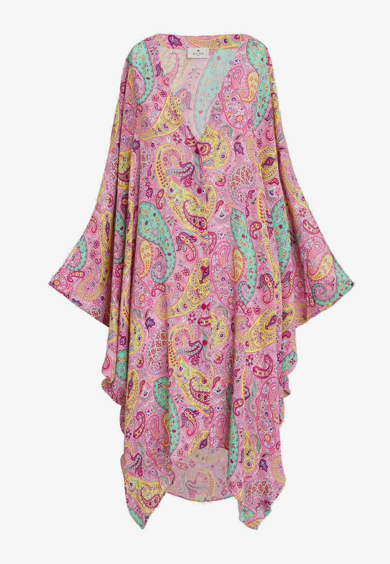 Etro Floral Paisley Print Kaftan Dress 19624-4471 0650 Pink