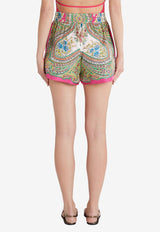 Etro Floral Paisley Silk Shorts Multicolor 19630-4468 0650