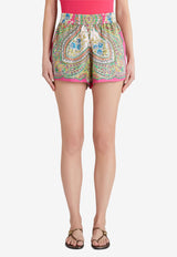 Etro Floral Paisley Silk Shorts Multicolor 19630-4468 0650