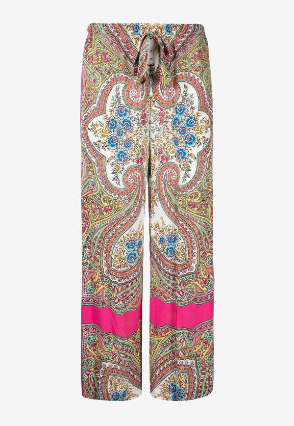 Etro Paisley Print Wide-Leg Pants Multicolor 19631-9348 0650