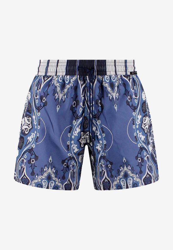 Etro Paisley-Print Swim Shorts Blue 1B350-4020 0200