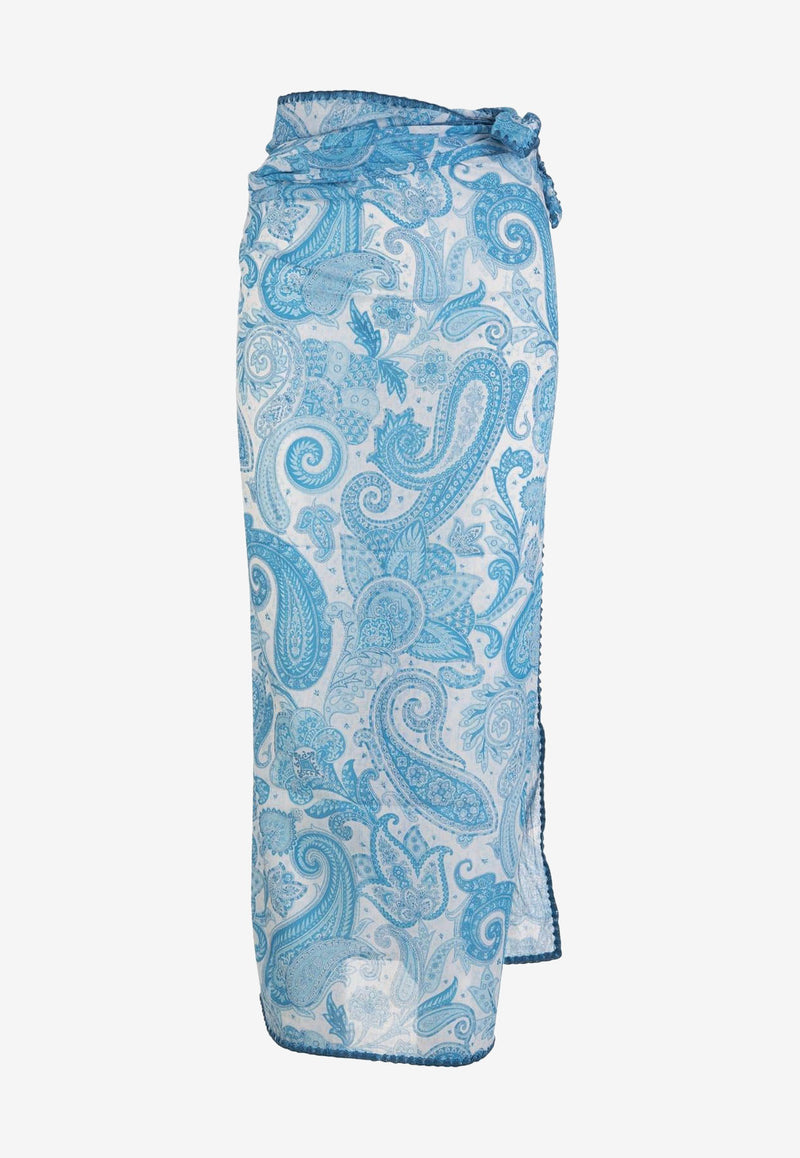 Etro Paisley Print Sarong Blue 1H720-9568 0251