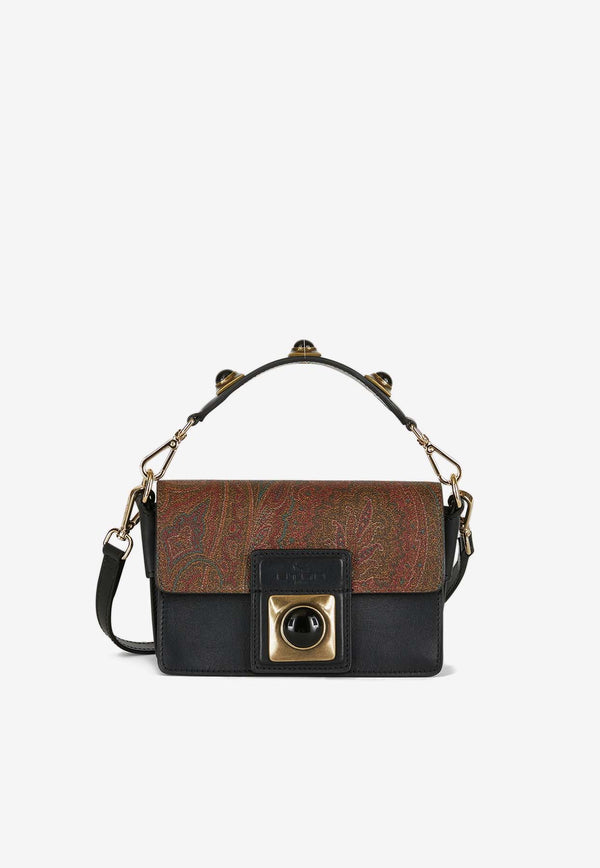 Etro Crown Me Paisley Top Handle Bag Black 1N762-8853 0001