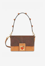 Etro Crown Me Paisley Shoulder Bag with Coral Stones Brown 1N797-8620 0602