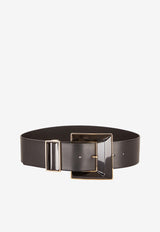 Etro Maxi Geometric Buckle Leather Belt Black 1N879-2911 0001