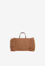 Etro Logo Raffia Tote Bag Beige 1N895-9014 0150