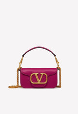 Valentino Small VLogo Shoulder Bag in Calfskin Fuchsia 1W2B0K53ZXL M24