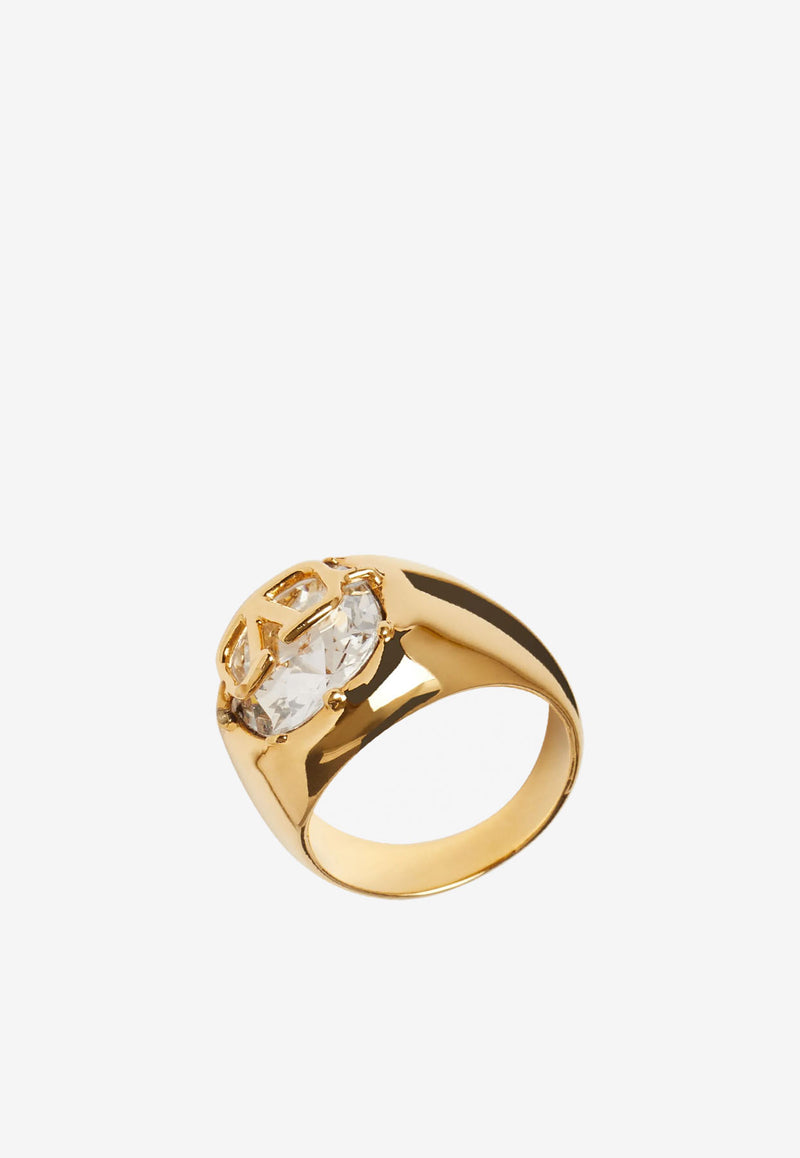 Valentino Signature VLogo Ring with Swarovski® Crystal Gold 1W2J0R72YCW MH5