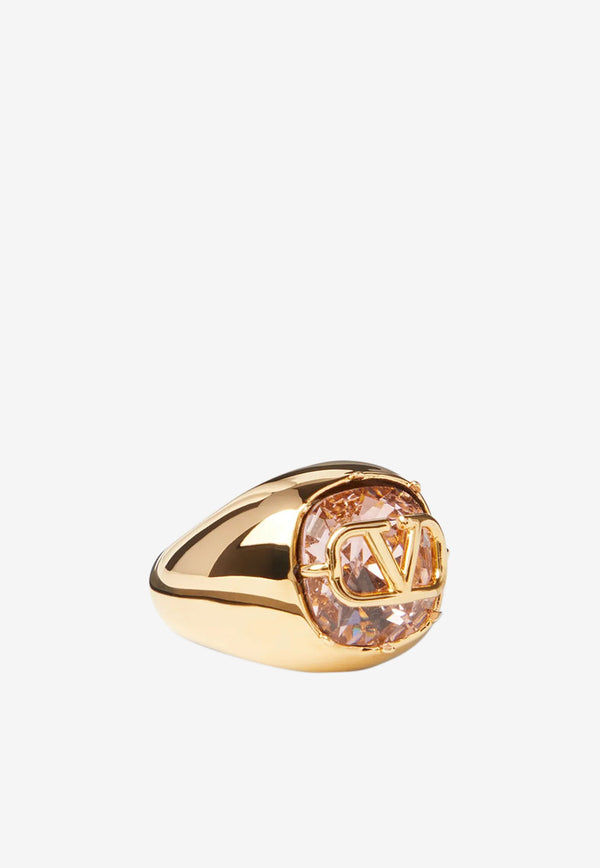 Valentino Signature VLogo Ring with Swarovski® Crystal Gold 1W2J0R72YCW N20