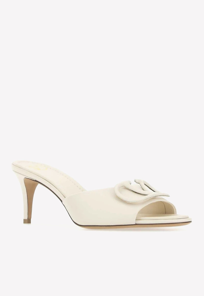 Valentino 80 VLogo Signature Mules in Calf Leather Ivory 1W2S0EL1MZF I16