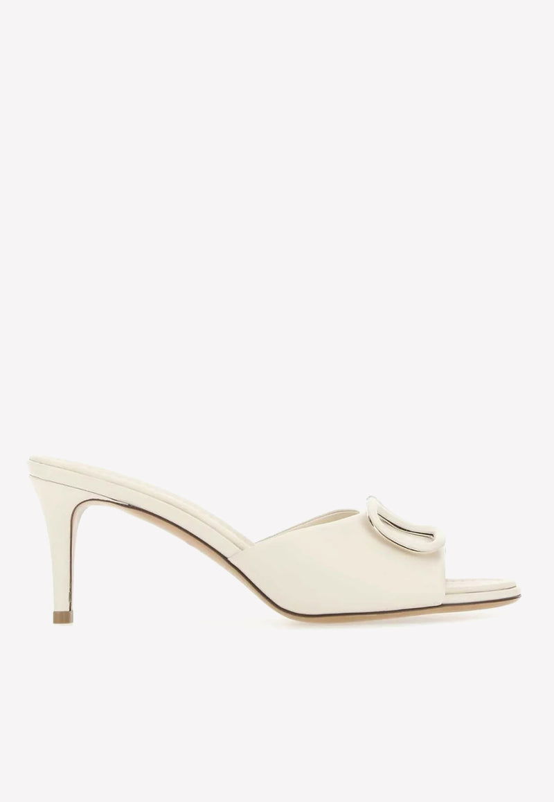 Valentino 80 VLogo Signature Mules in Calf Leather Ivory 1W2S0EL1MZF I16