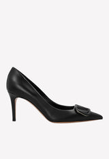 Valentino VLogo 80 Calf Leather Pumps Black 1W2S0EM9MZF 0NO