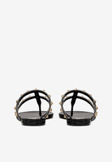 Valentino Rockstud Flat Thong Sandals Black 1W2S0T84PVS 0NO