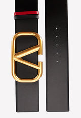 Valentino VLogo Reversible Leather Belt Black 1W2T0S10ZFR 0SM