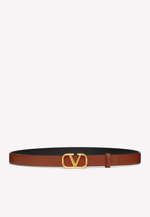 Valentino VLogo Reversible Leather Belt Black 1W2T0S12ZFR 11J