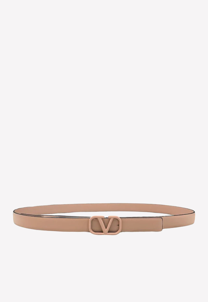 Valentino Signature VLogo Belt in Calf Leather Blush 1W2T0X47TJE GF9