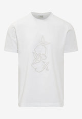 Etro Floral-Embroidered Short-Sleeved T-shirt White 1Y020-9552 0991