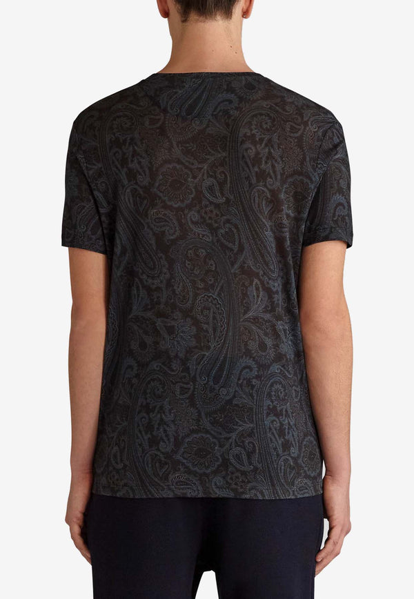 Etro BenEtroEssere Paisley Print T-shirt Blue 1Y020-9903 0200