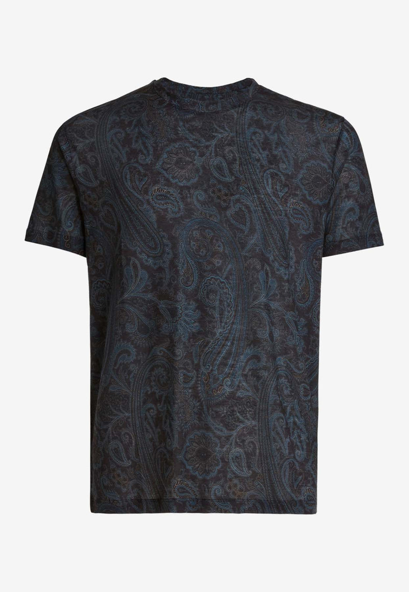 Etro BenEtroEssere Paisley Print T-shirt Blue 1Y020-9903 0200