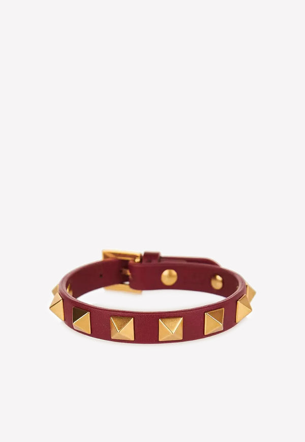 Valentino Rockstud Leather Bracelet Bordeaux 1Y2J0801LKT U27