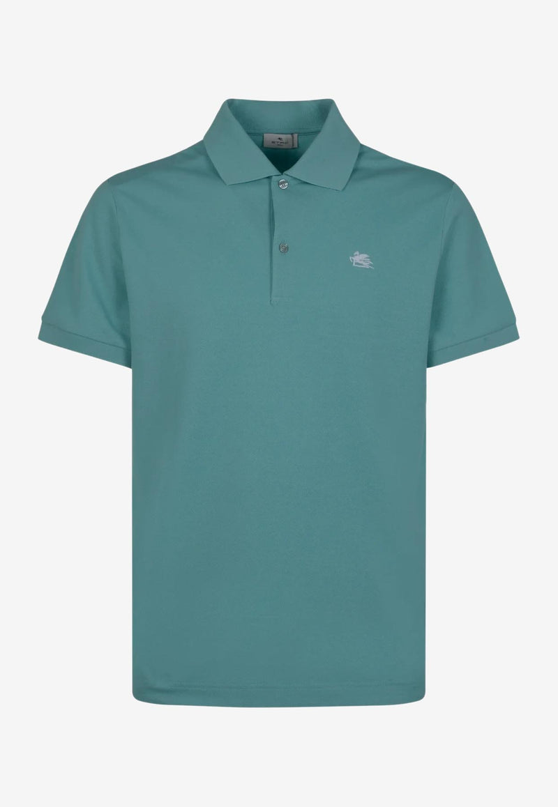 Etro Pegaso-Embroidery Polo T-shirt Blue 1Y999-9440 0251