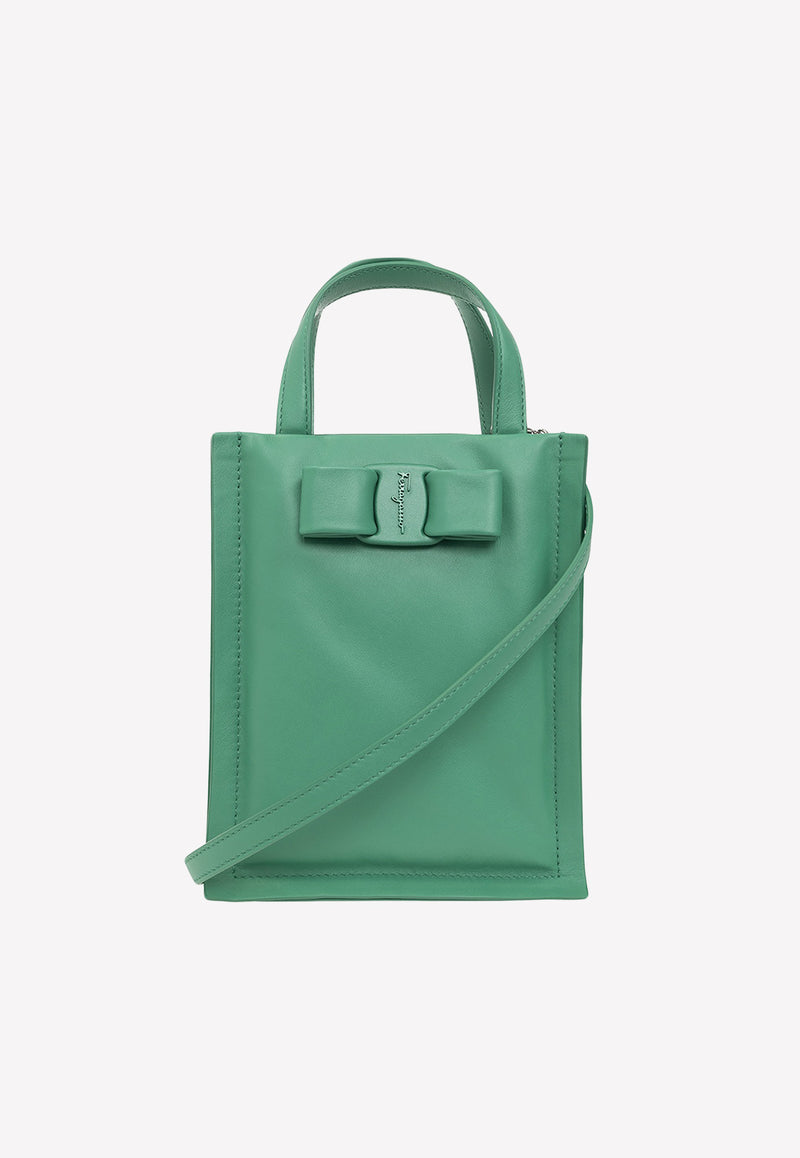 Salvatore Ferragamo Mini Viva Top Handle Bag in Calf Leather Emerald 212988 VIVA MINI 758967 EMERALD