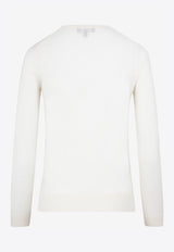 Crewneck Knitted Sweater in Feather Cashmere