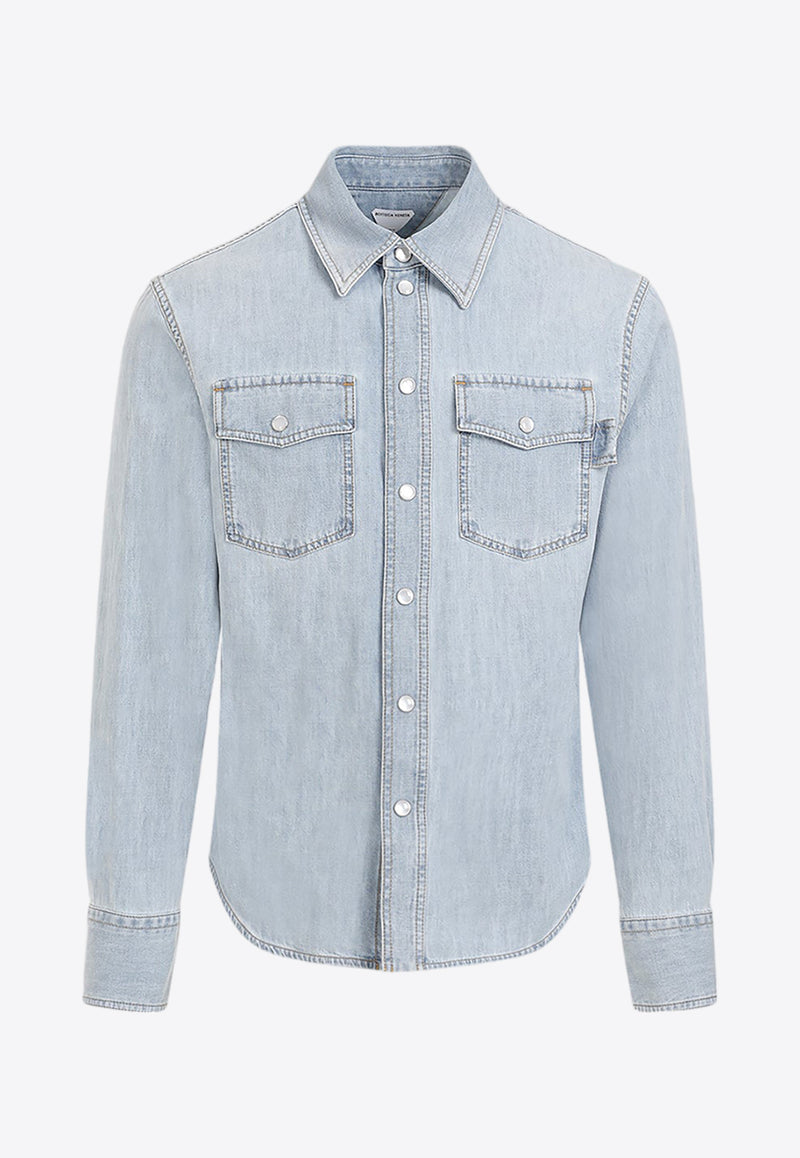 Long-Sleeved Denim Shirt