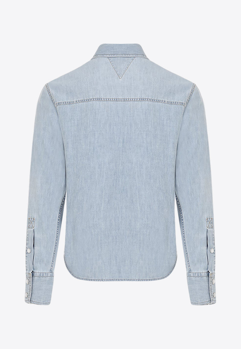 Long-Sleeved Denim Shirt