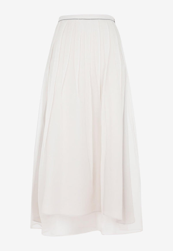 Tulle Midi Skirt in Silk