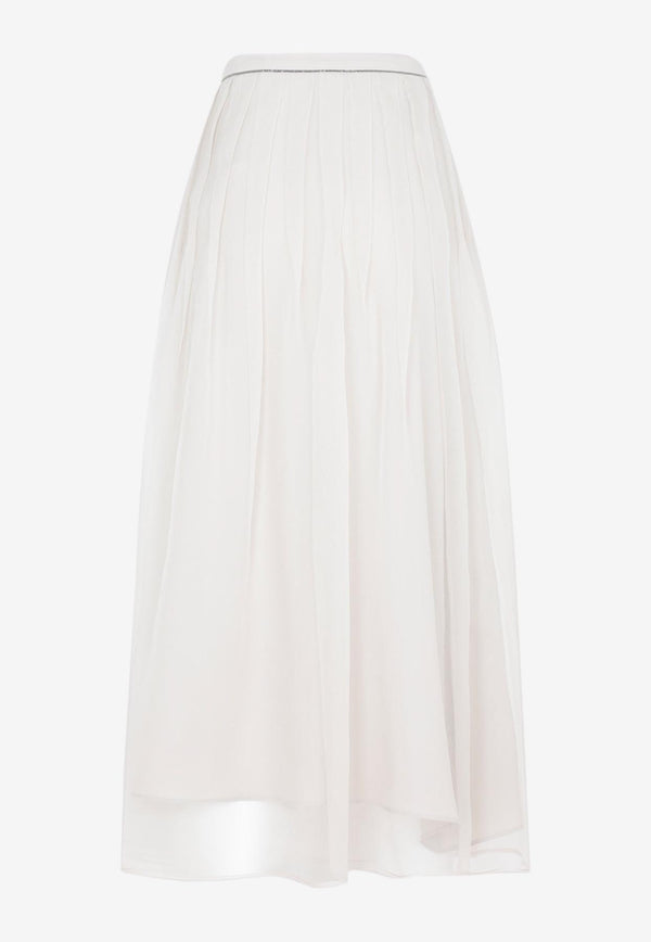 Tulle Midi Skirt in Silk