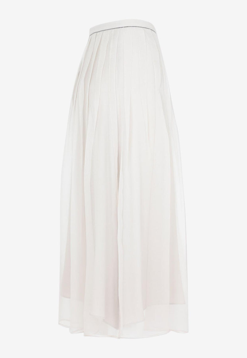 Tulle Midi Skirt in Silk