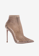 Le Silla Gilda 120 Crystal-Embellished Fishnet Boots Pink 2113R100R8PPSTM 907