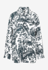 Feather Print Silk Shirt