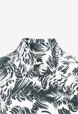 Feather Print Silk Shirt