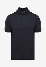 Giorgio Armani Ribbed Knit Short Sleeved Polo T shirt 42253280739509 3GSF53.SJAQZ UBRY ROYAL BLUE