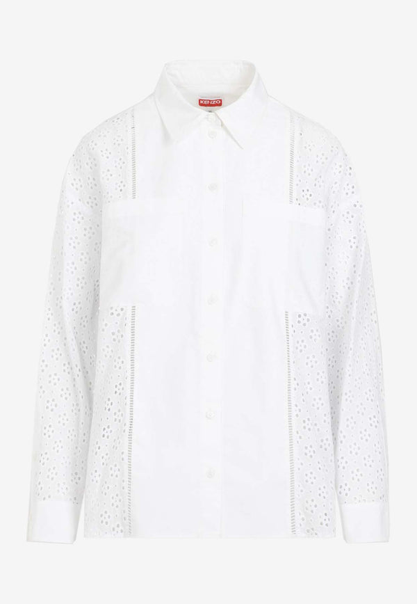 Paneled Broderie Anglaise Shirt