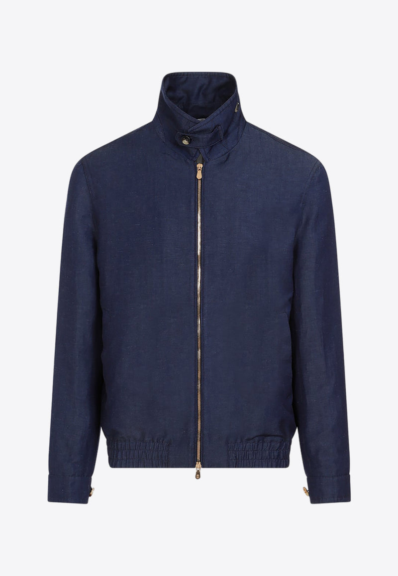 Wool and Linen Zip-Up Jacket