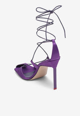 The Attico Adele 105 Wraparound Satin Sandals Purple 232WS411V015/M_ATTIC-012