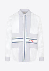 Logo-Embroidered Stripe Shirt