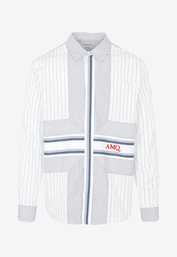 Logo-Embroidered Stripe Shirt