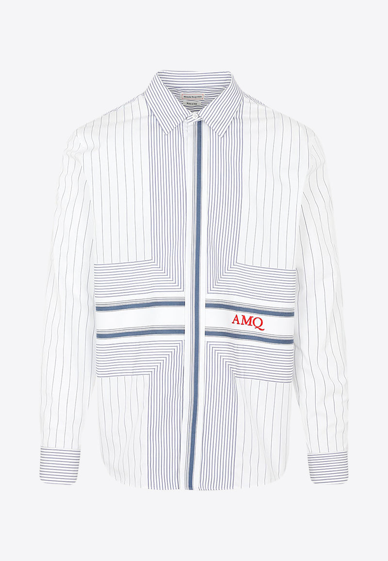 Logo-Embroidered Stripe Shirt