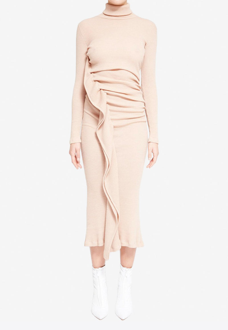 MM6 Maison Margiela Fitted Midi Dress Nude MM6 Maison Margiela-608