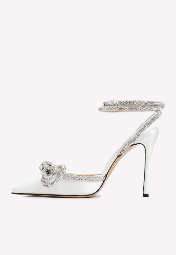 100 Crystal Double Bow Pumps