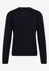 Brioni Crewneck Wool Sweater 42408503181493 UMQ90L.OZK82 4000 MIDNIGHT BLUE