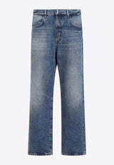 Logo-Plaque Straight-Leg Jeans