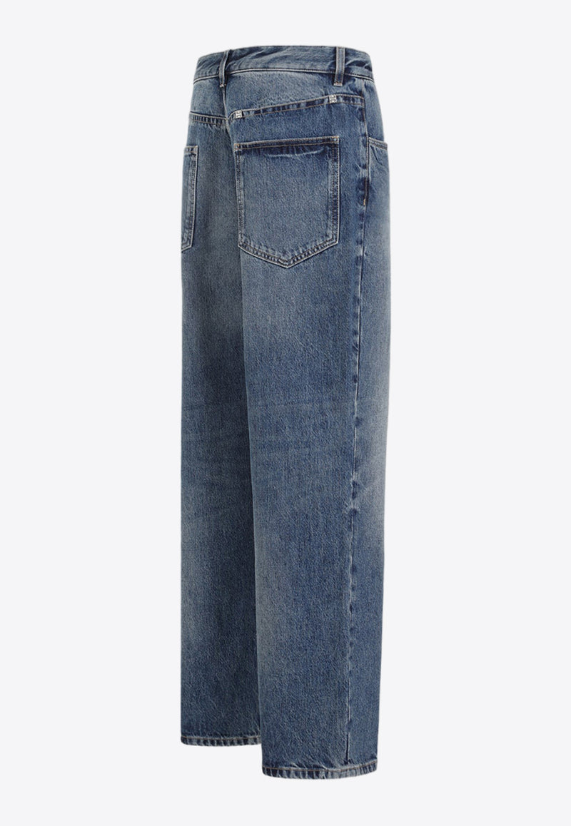 Logo-Plaque Straight-Leg Jeans