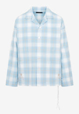 Open Collar Plaid Shirt