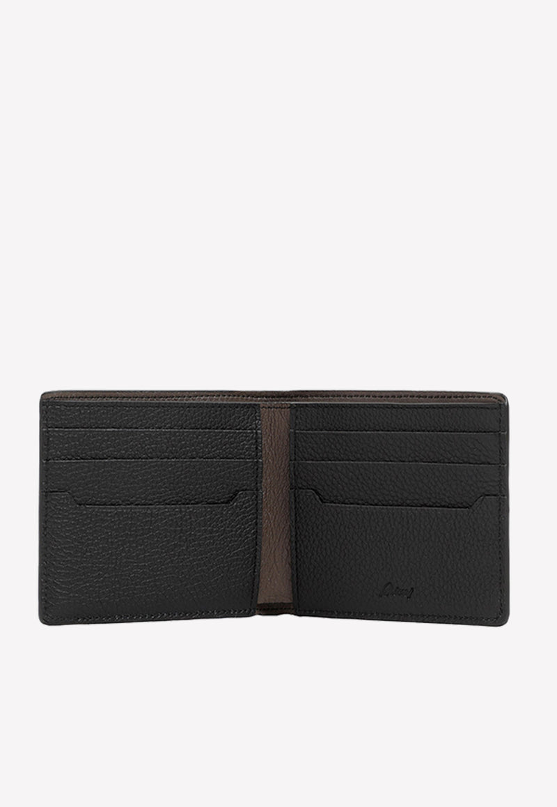 Brioni Bi Fold Leather Wallet  OHUO0L.O1719 1028 BLACK TAUPE